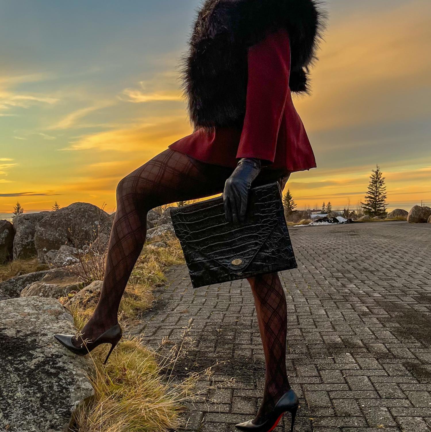 Weihnachts-Strumpfhose - Midnight Plaid