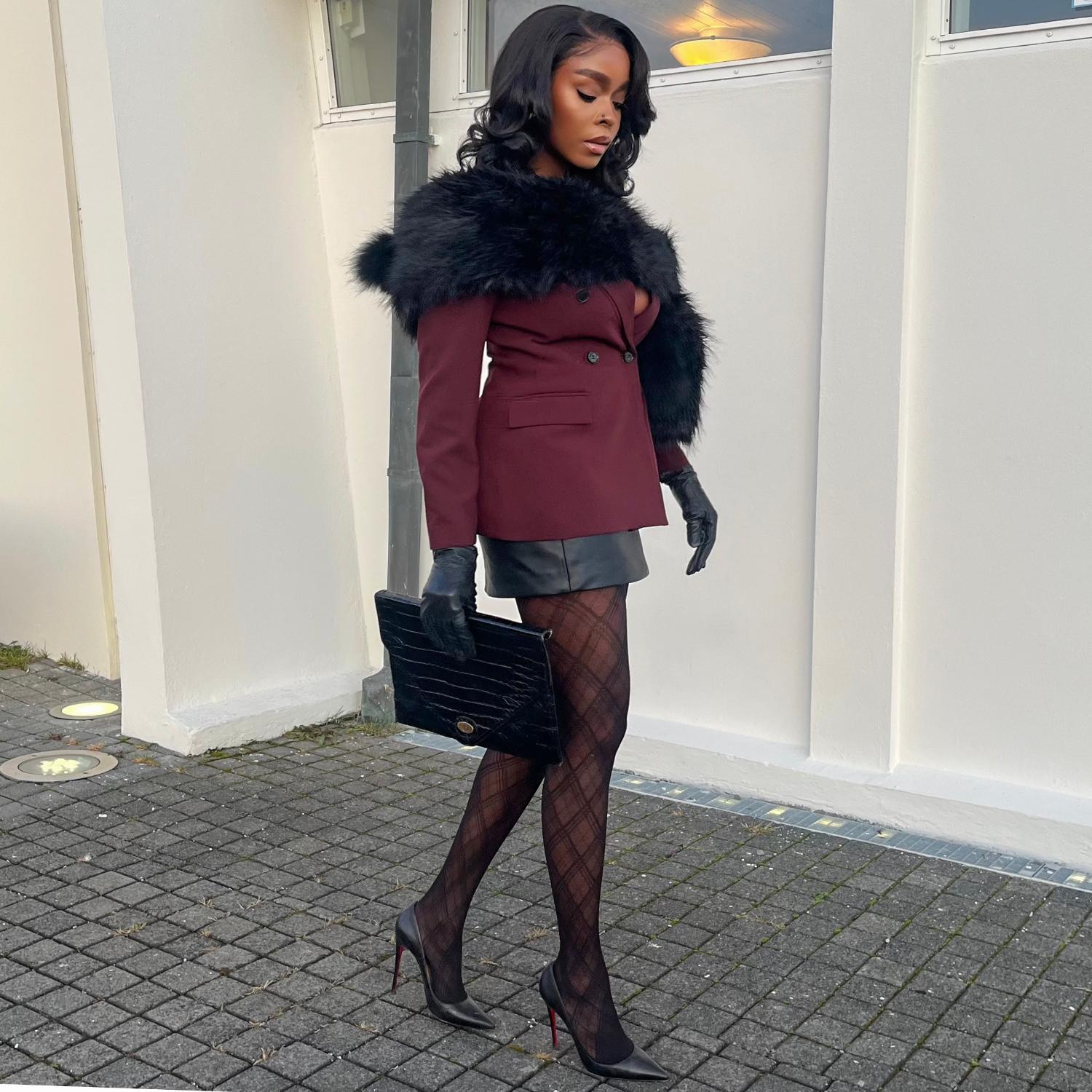 Weihnachts-Strumpfhose - Midnight Plaid