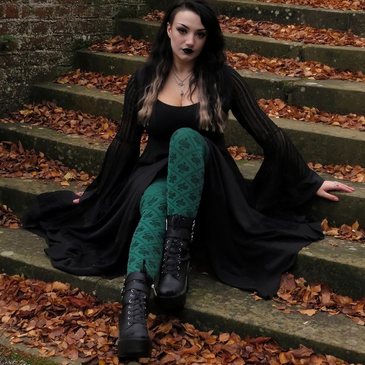 80 Denier Strumpfhosen - Corra Snakes - Foliage Green