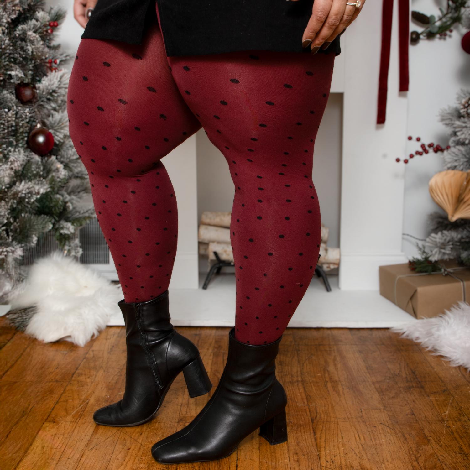 Weihnachts-Strumpfhose - Cherry Dot