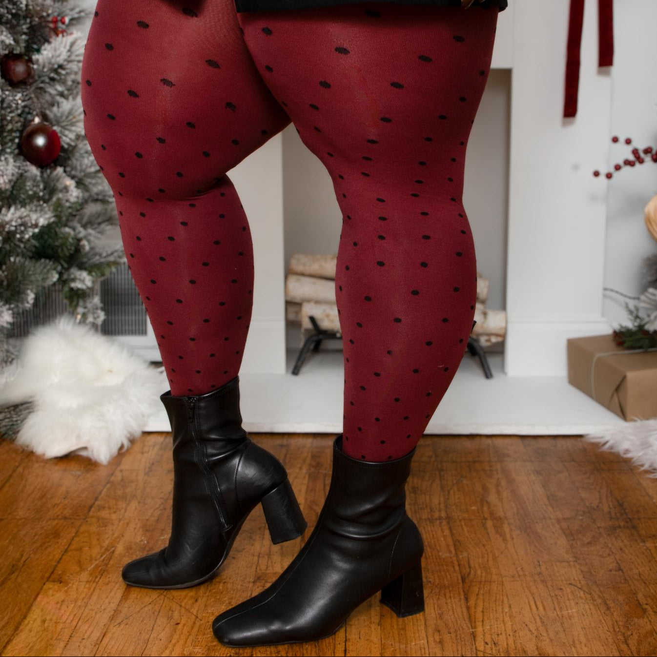 Weihnachts-Strumpfhose - Cherry Dot