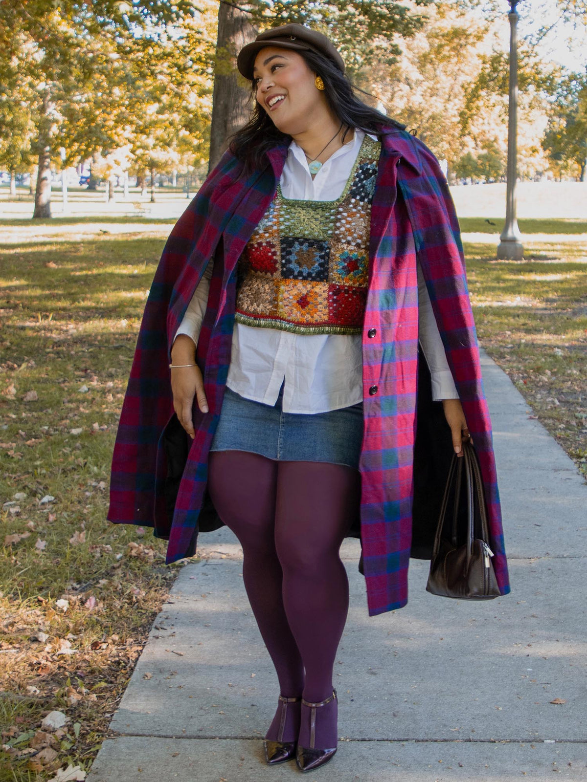 120 Denier Tights - Plommon