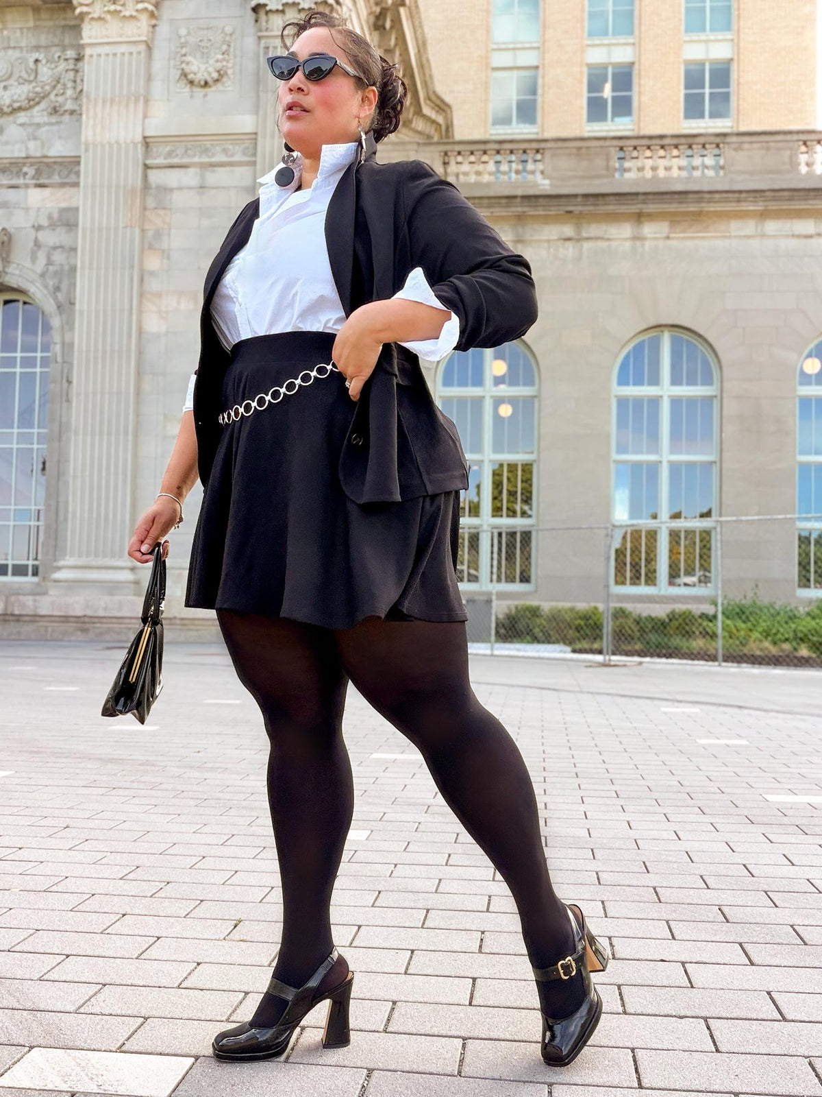 Geschneiderter Ponte-Roma-Blazer - Schwarz