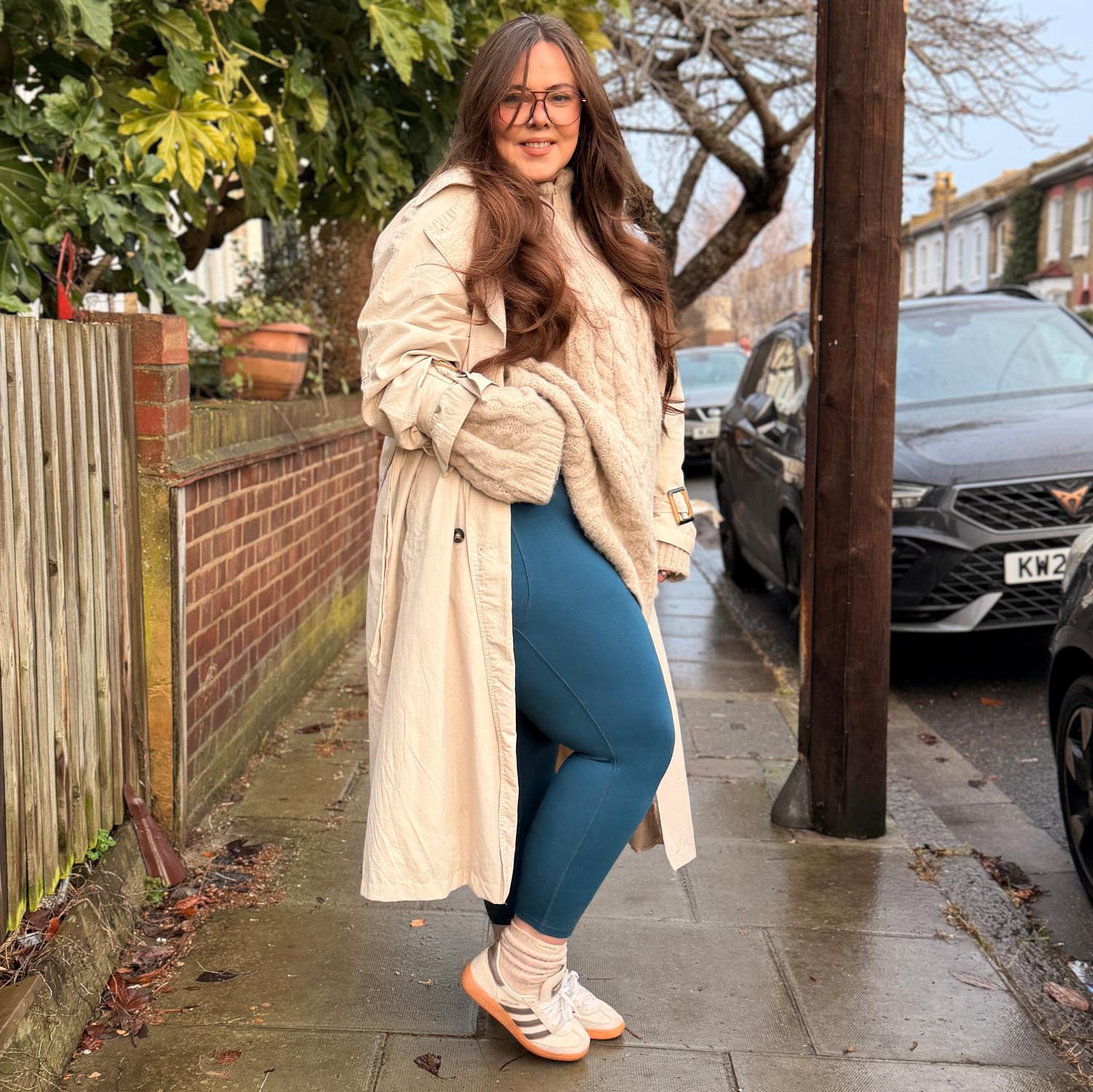 Långa knäböjda leggings - Bone China (V2)