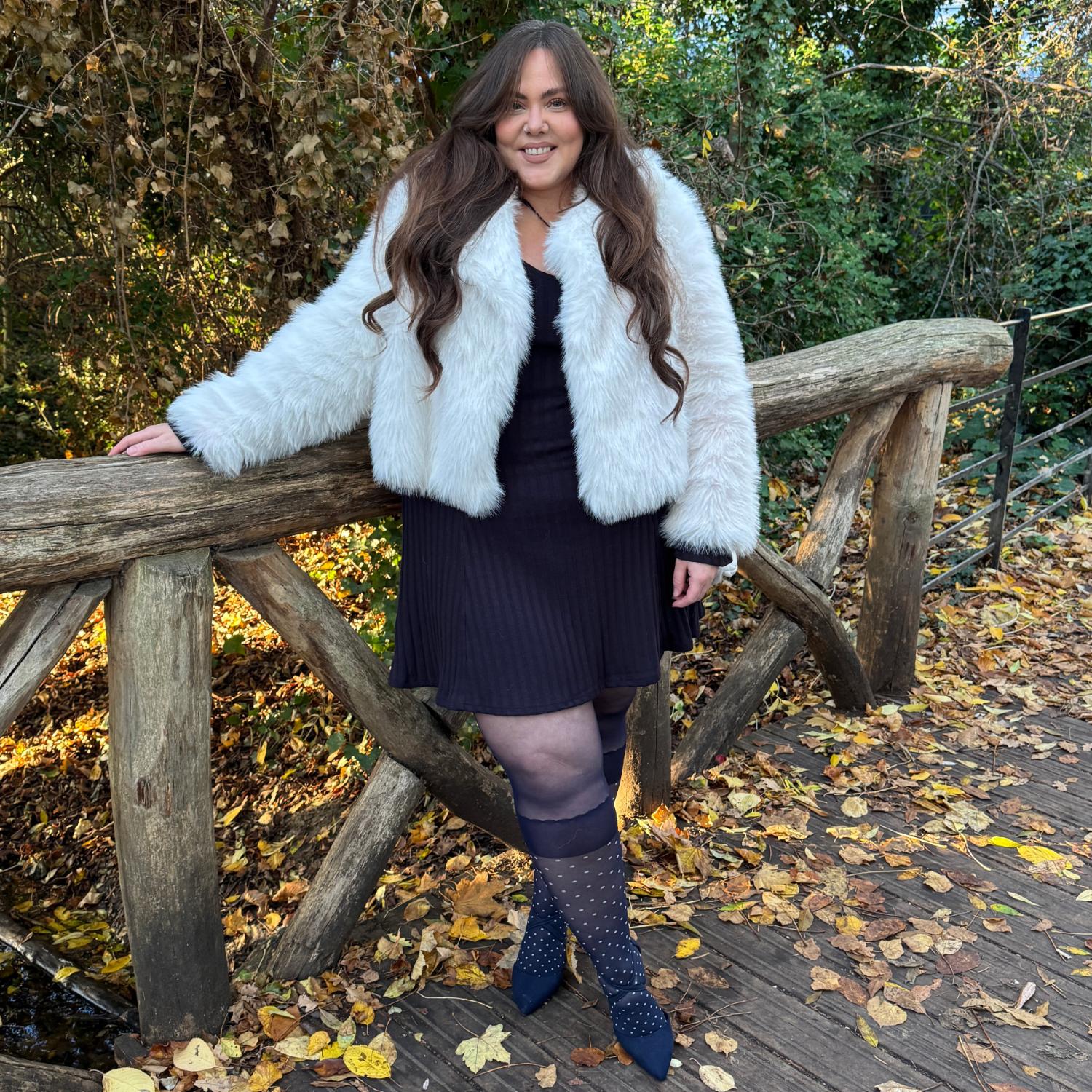 Seoul Chic Strumpfhose in Overknee-Optik - MarineBlau