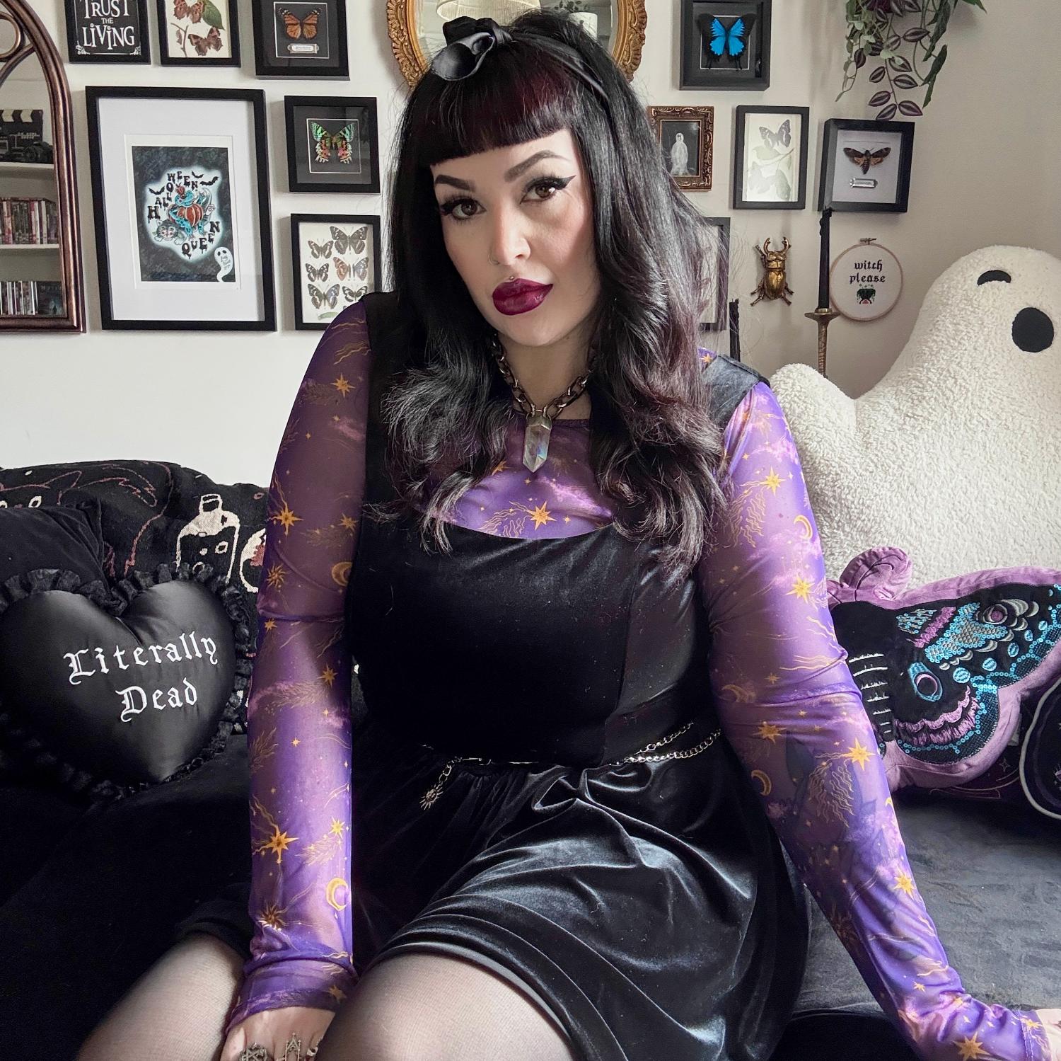 Celestial Mesh Top - Lila / Gold