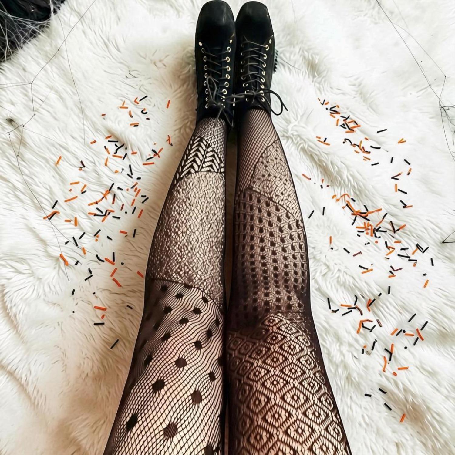Halloween-Strumpfhose – In Pieces – Schwarz