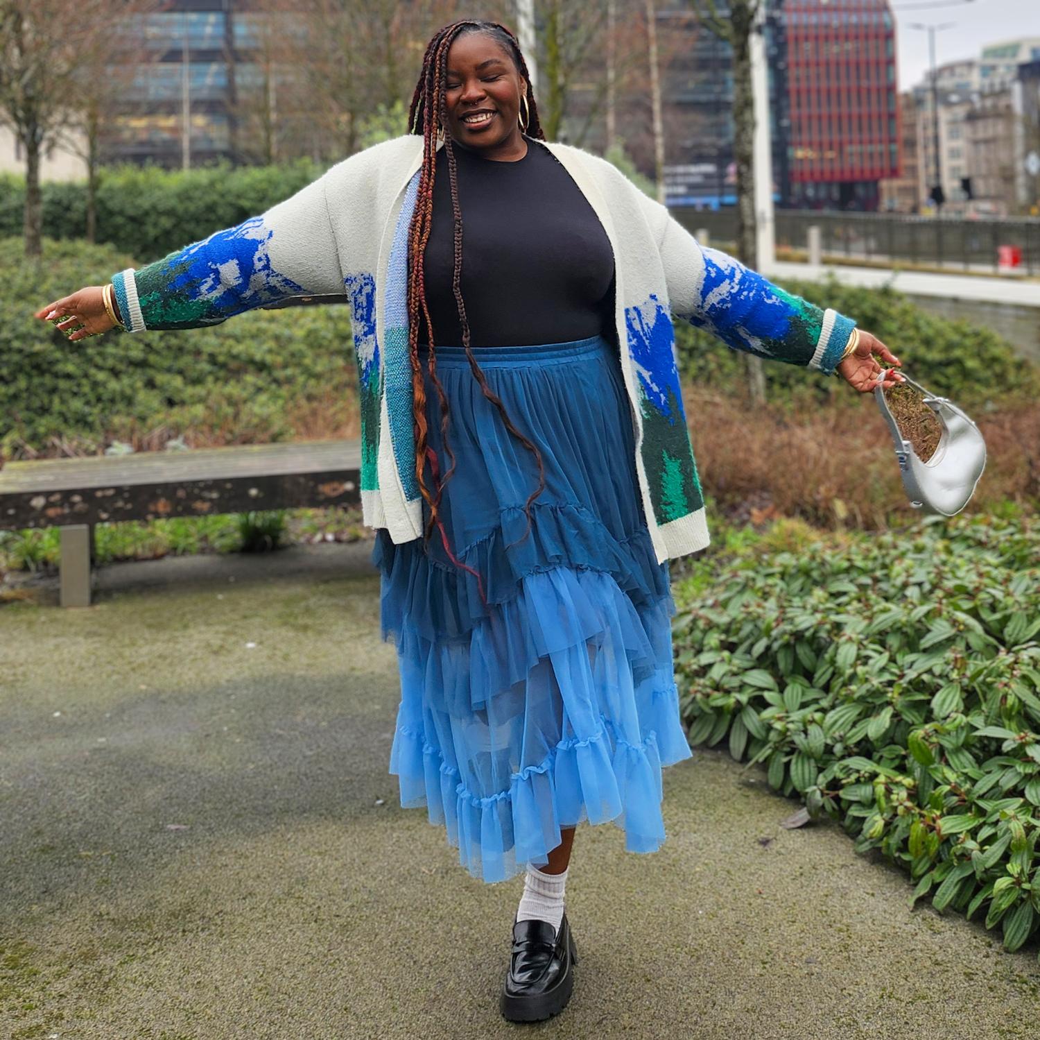 Mesh-Maxirock - Blue Ombre