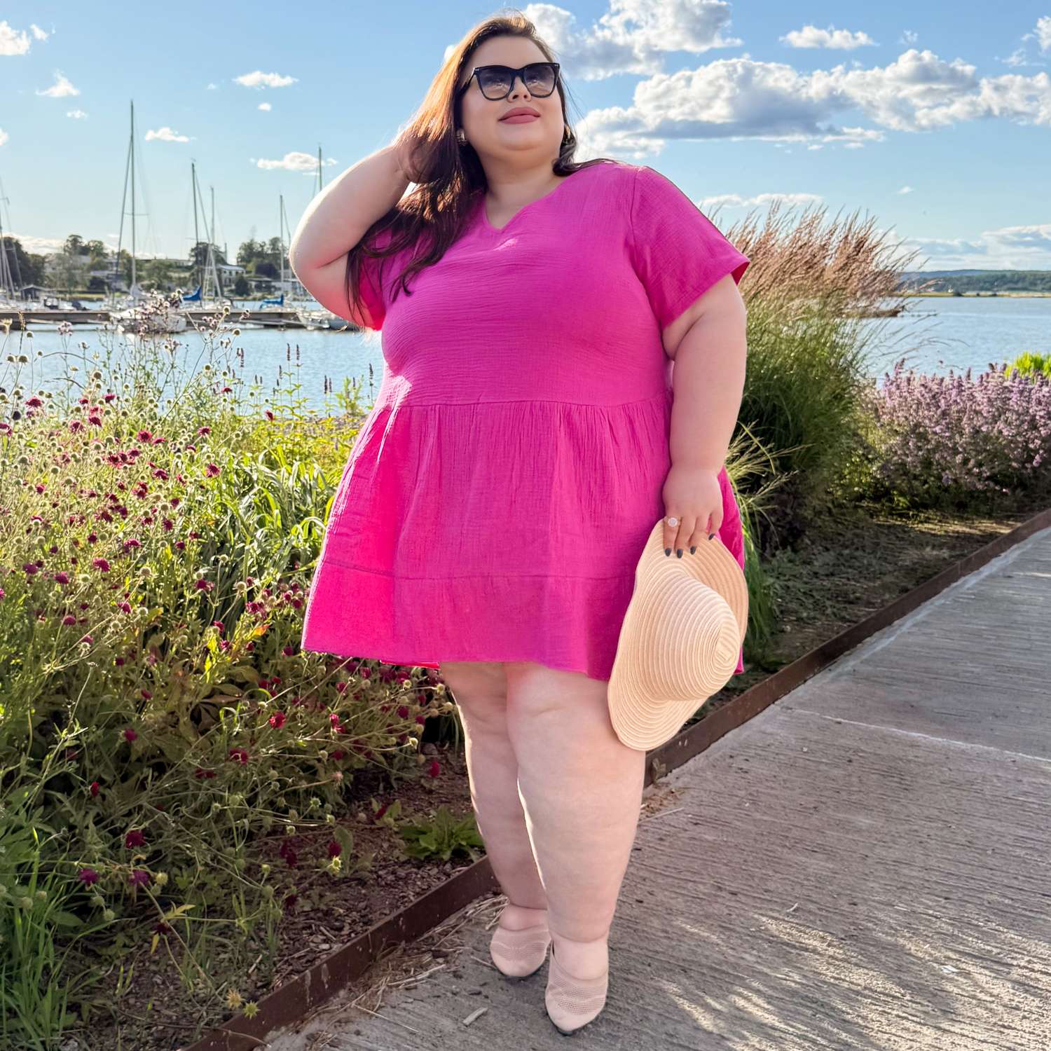 Amrita Kurze Kleid aus Baumwoll-Musselin – Peony