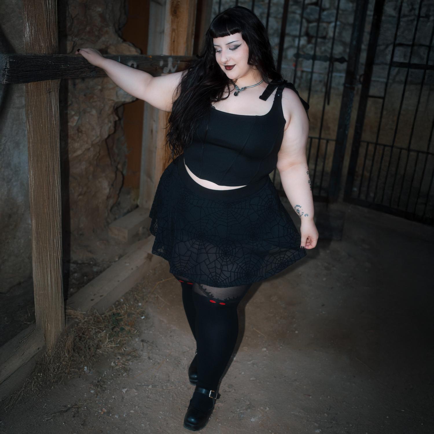 Halloween-Strumpfhose – Mothman – Schwarz