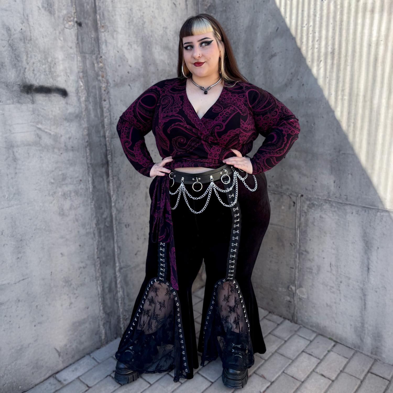 Bio-Baumwolle Wickeltop – Kraken’s Embrace