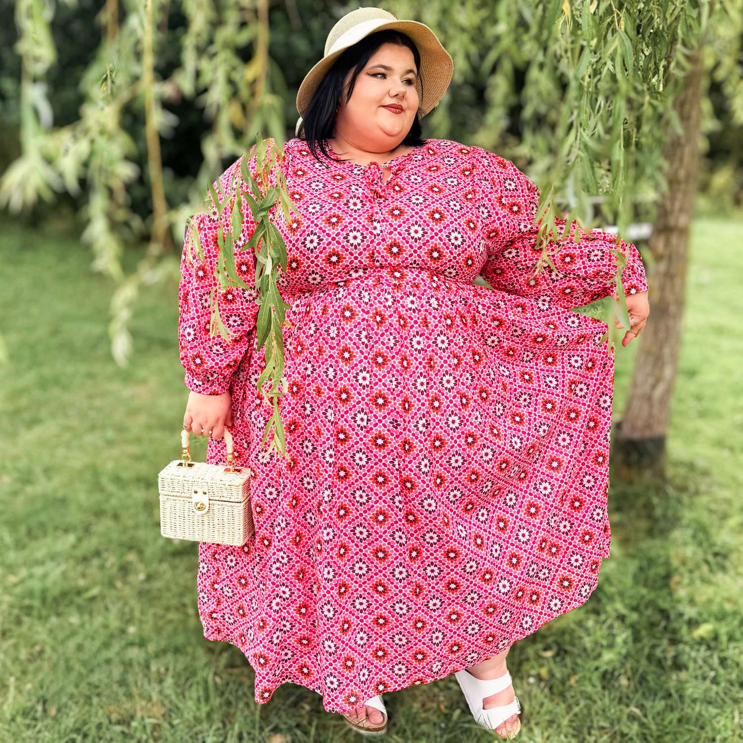 Gabriella Lange Kleid aus Baumwolle – Pink Pearl