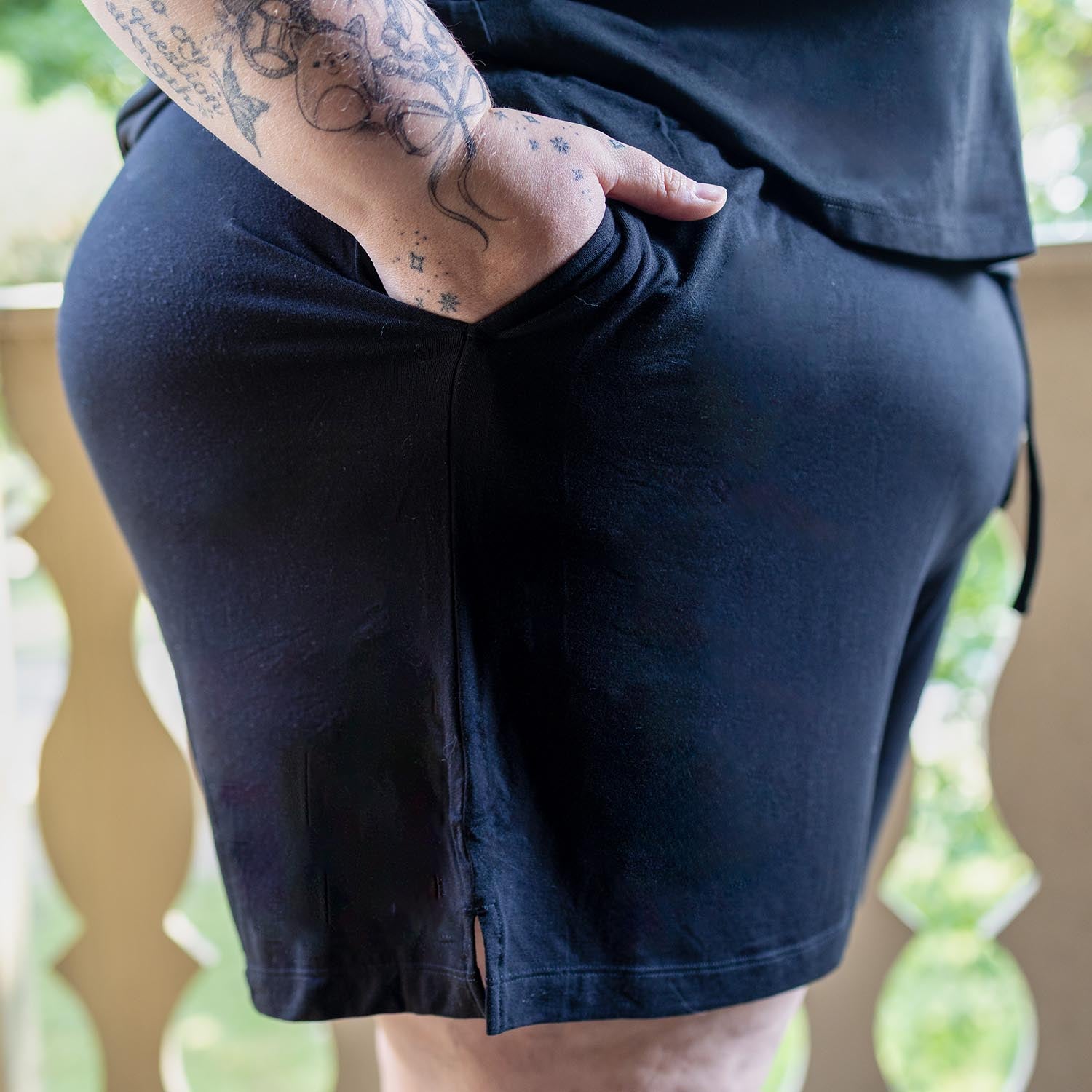 Bambus Lounge-Shorts - Schwarz