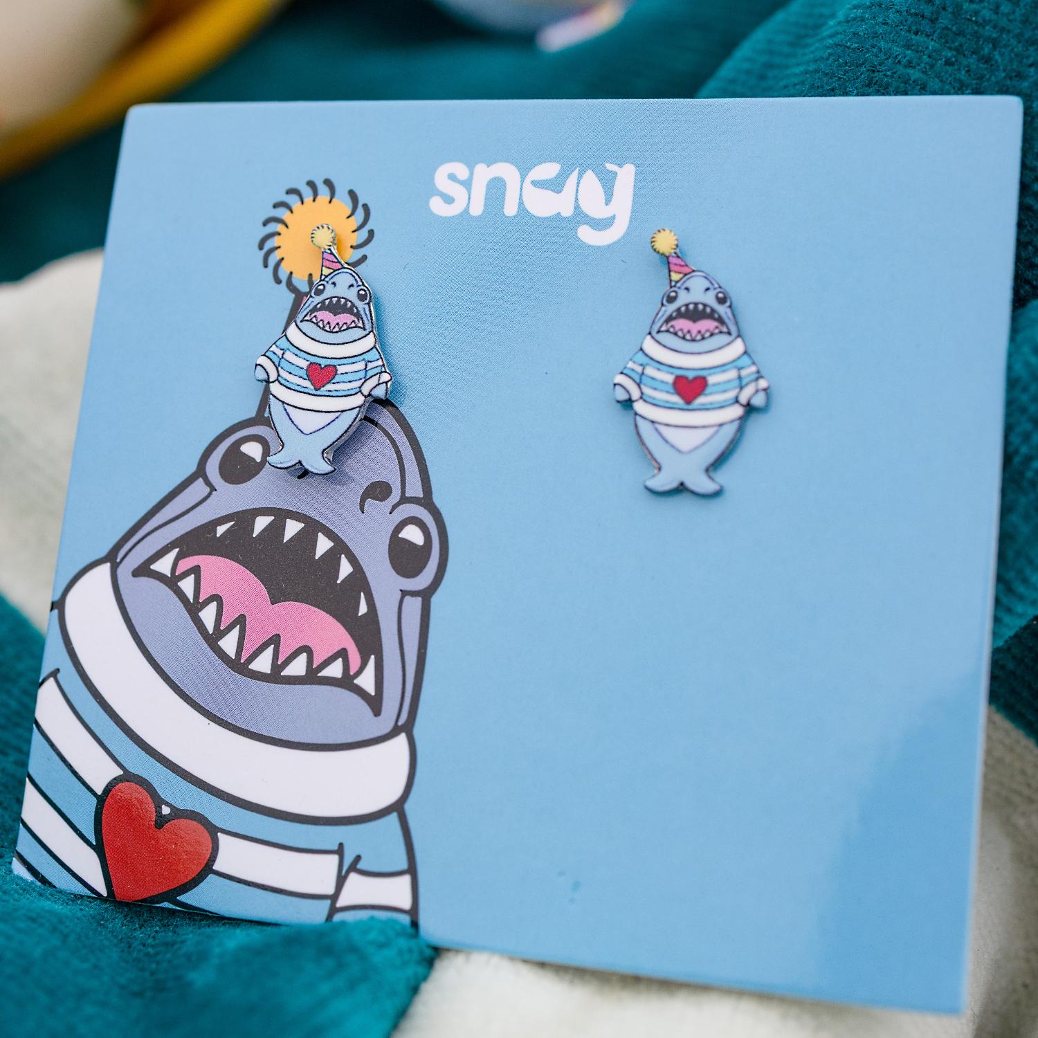Party Chompy Hai-Ohrringe – Silber