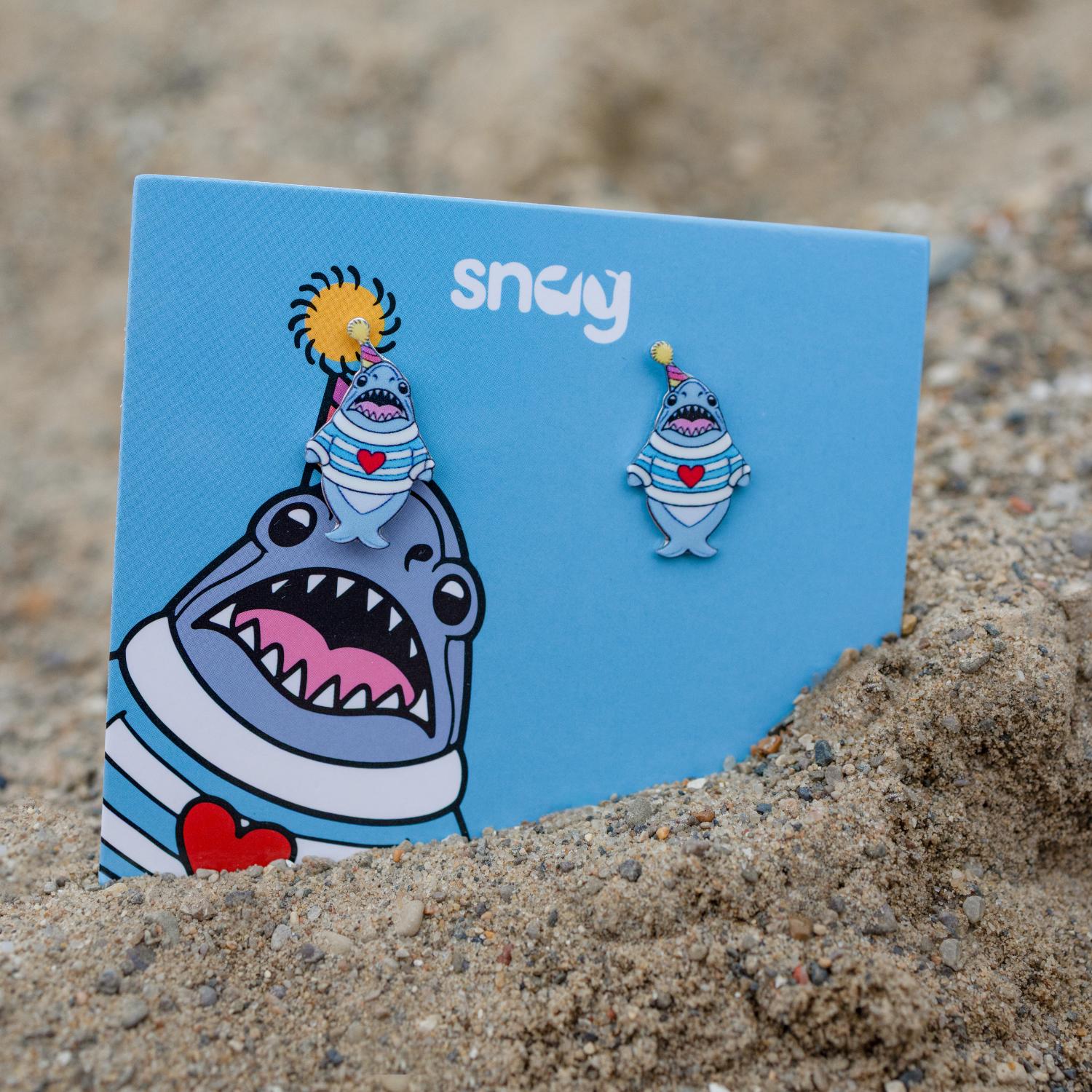 Party Chompy Hai-Ohrringe – Silber