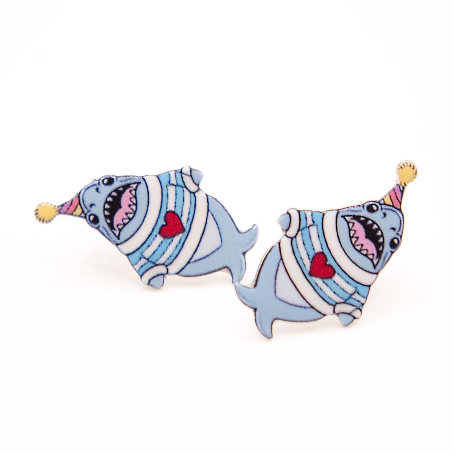 Party Chompy Hai-Ohrringe – Silber