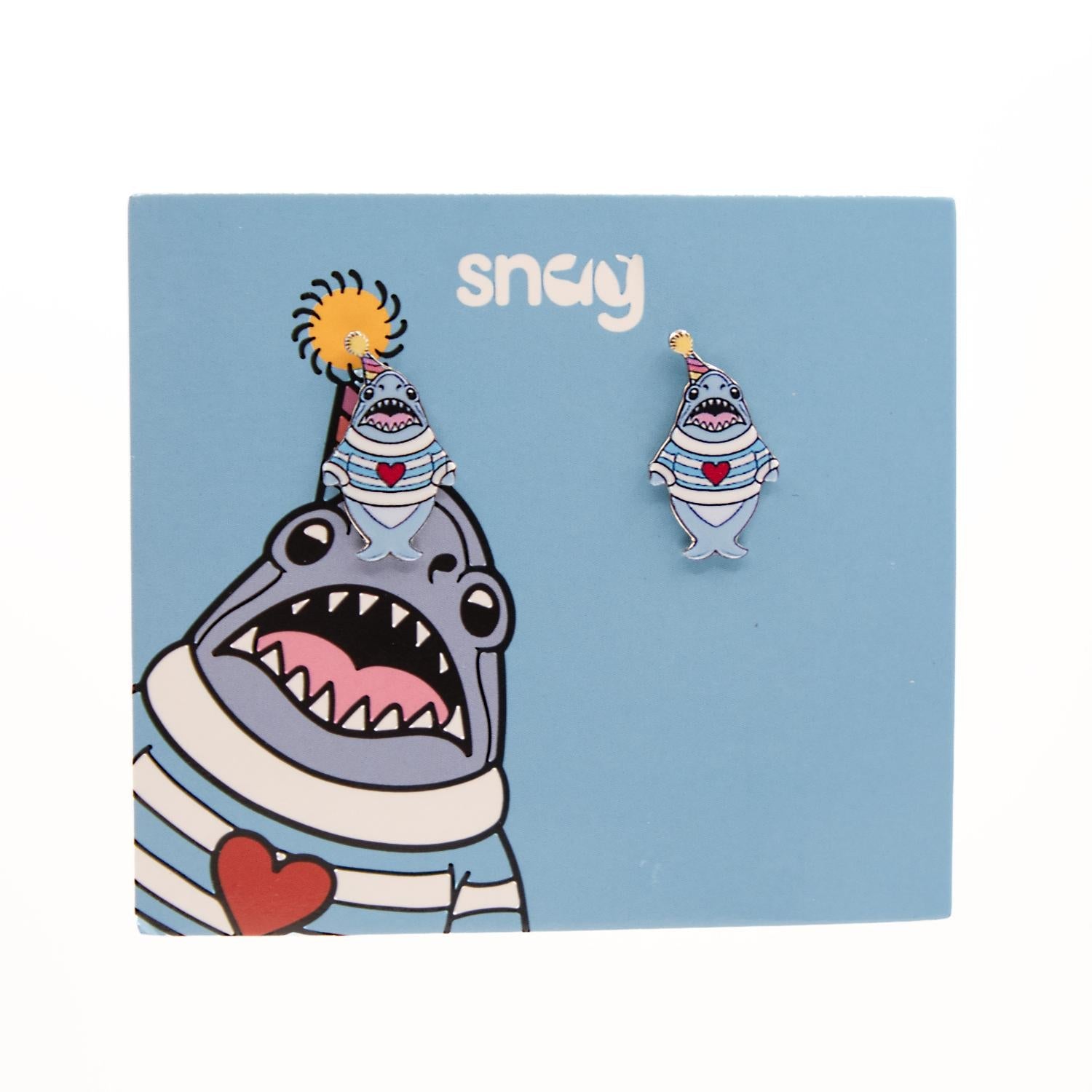 Party Chompy Hai-Ohrringe – Silber