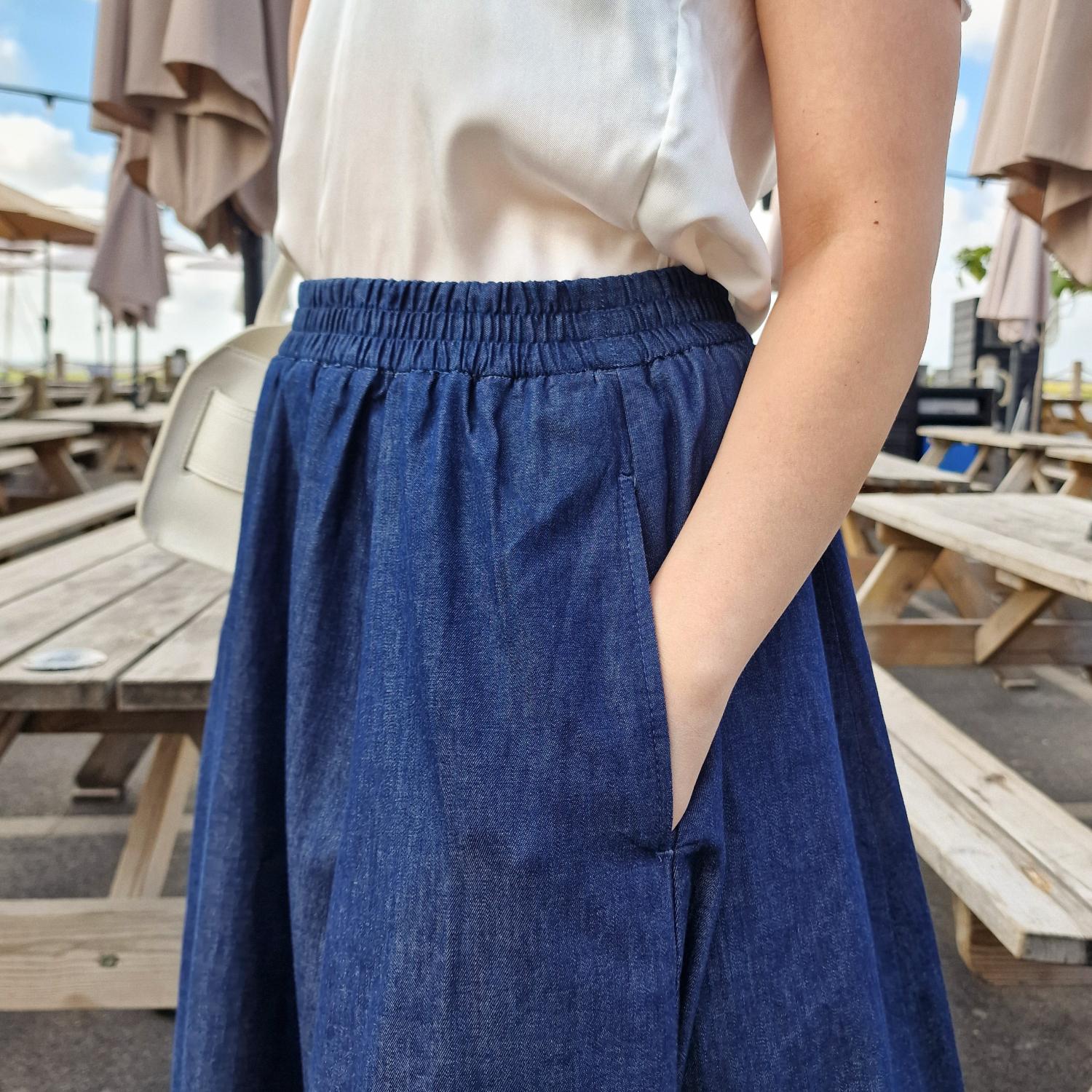 Maxirock aus Chambray – Denim