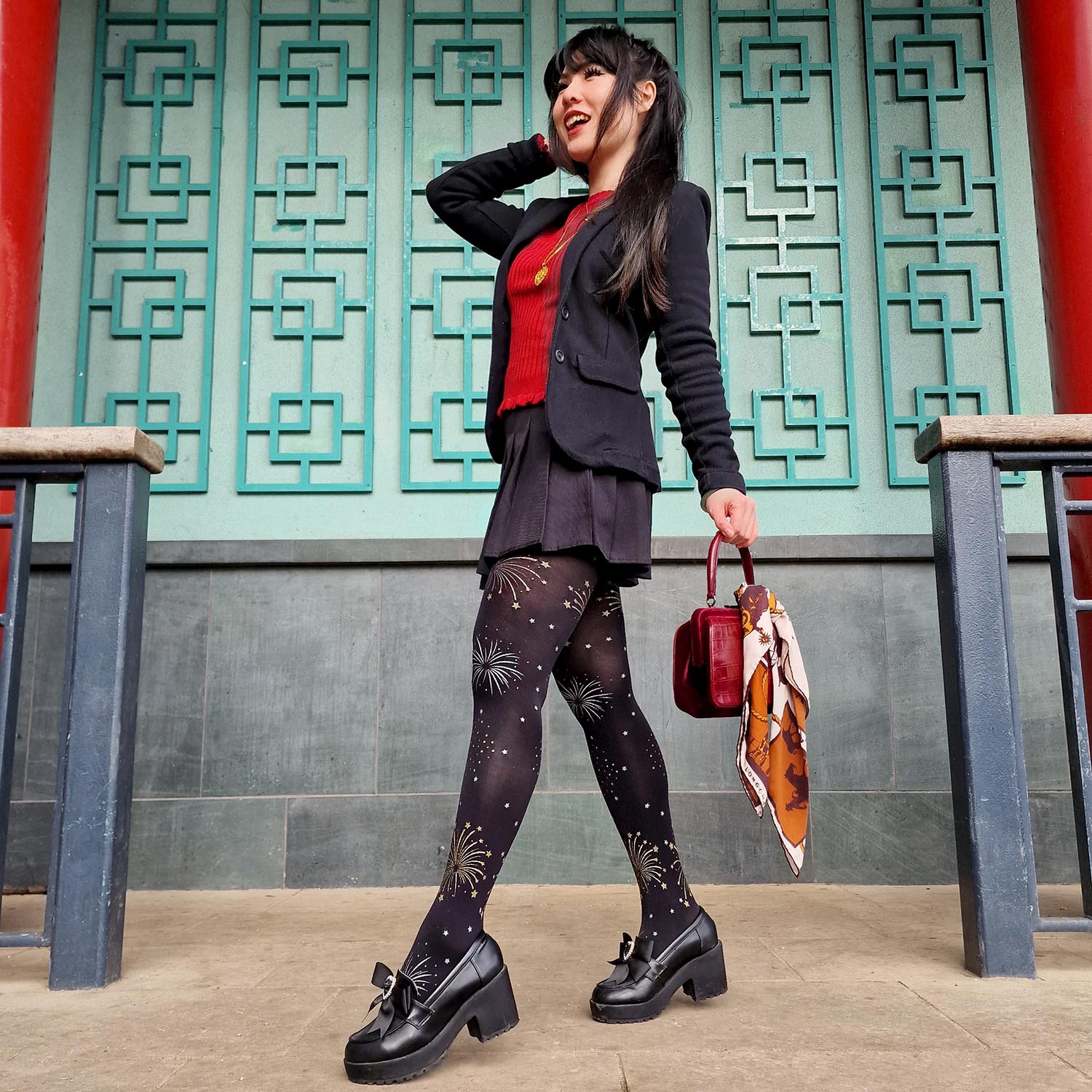 Blickdichte Strumpfhose - Glitzer-Feuerwerk