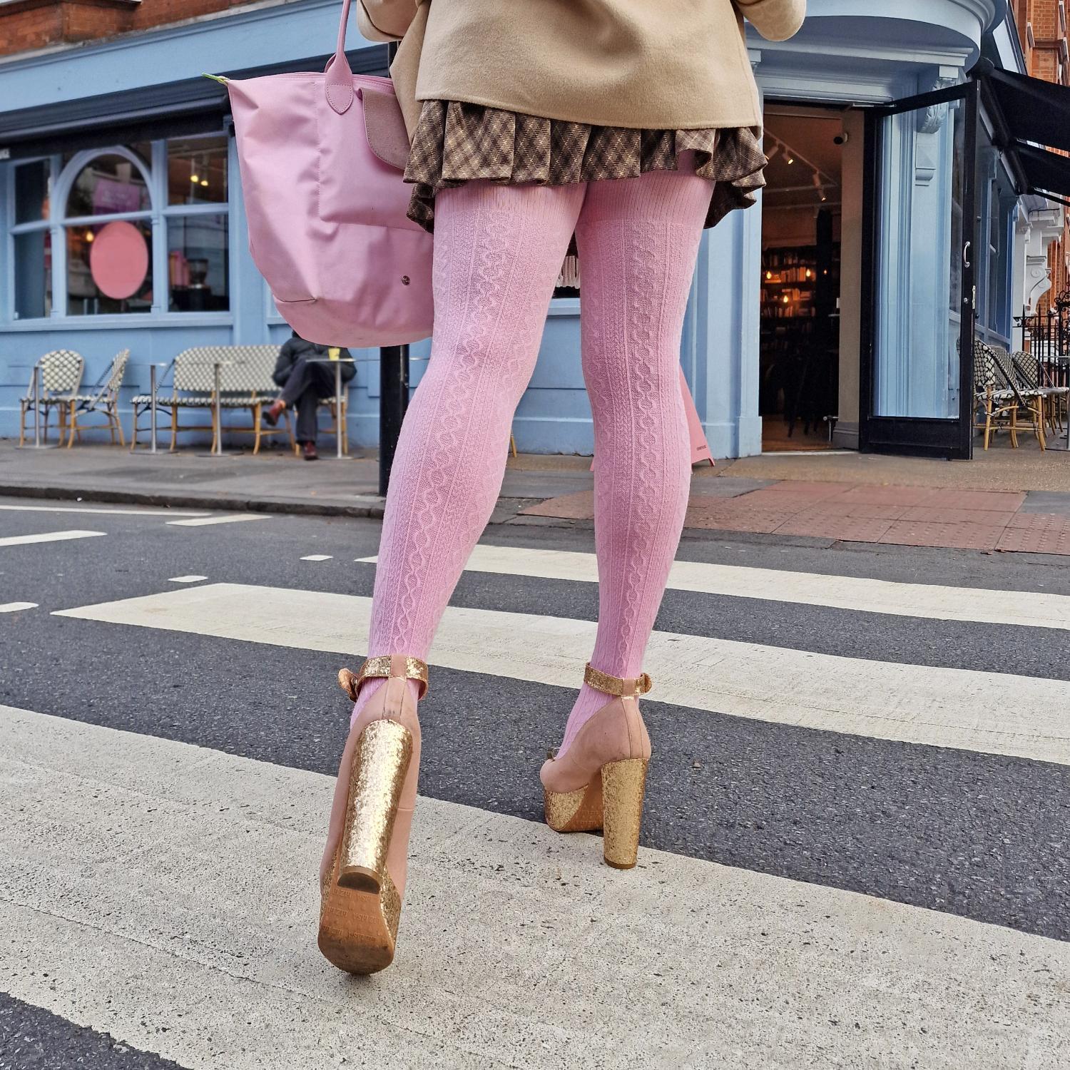 Grannies Zopfstrick Wollstrumpfhosen V2 - Piglet