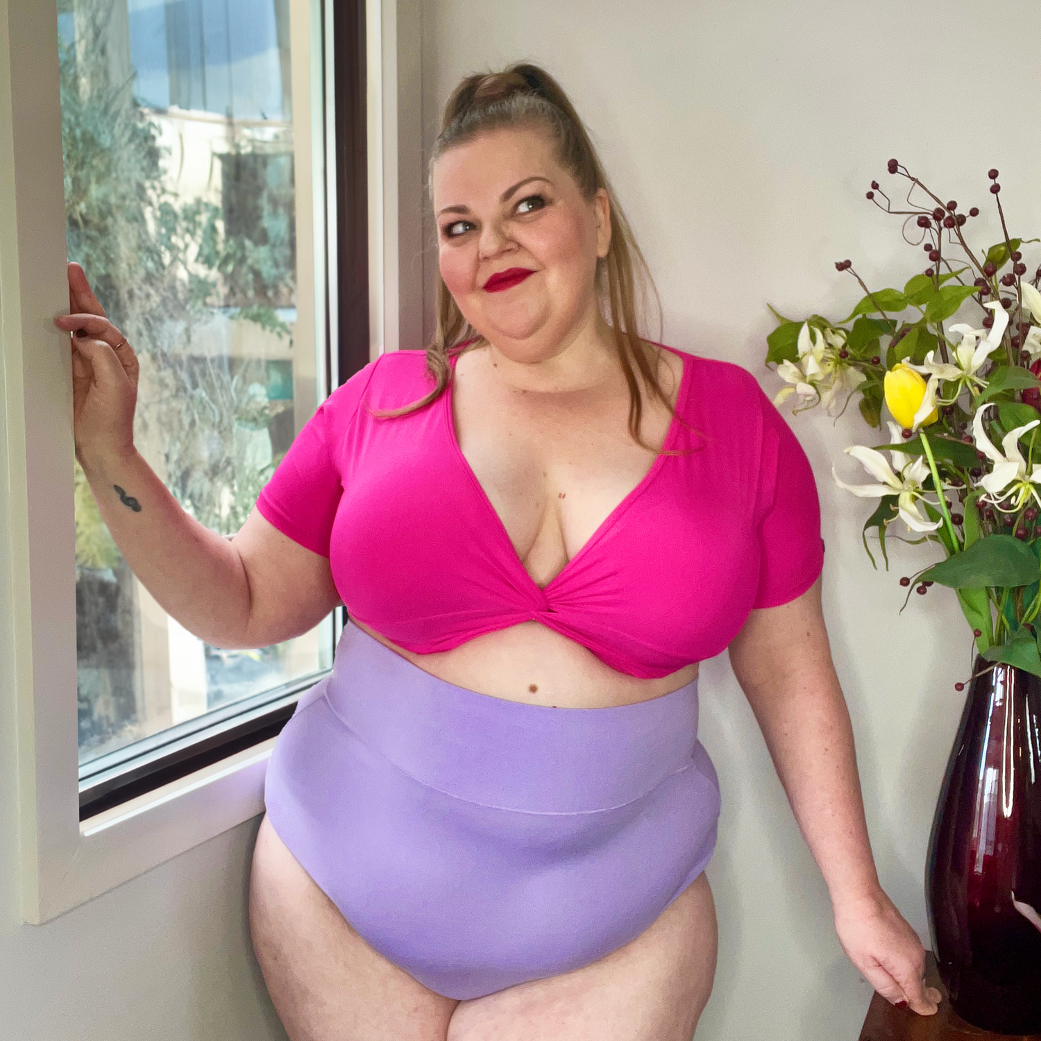 Bio-Baumwolle Super hochtailliert Slips - Cassis de Violet