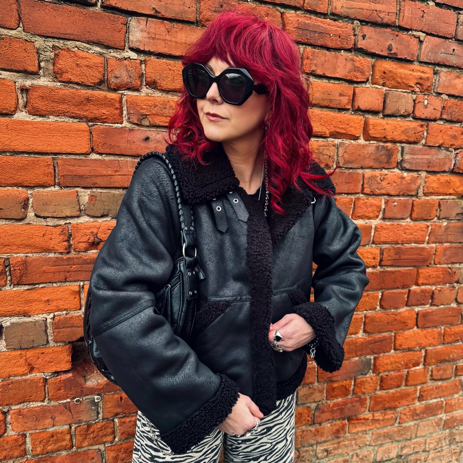 Bessie Aviator Jacke – Schwarz