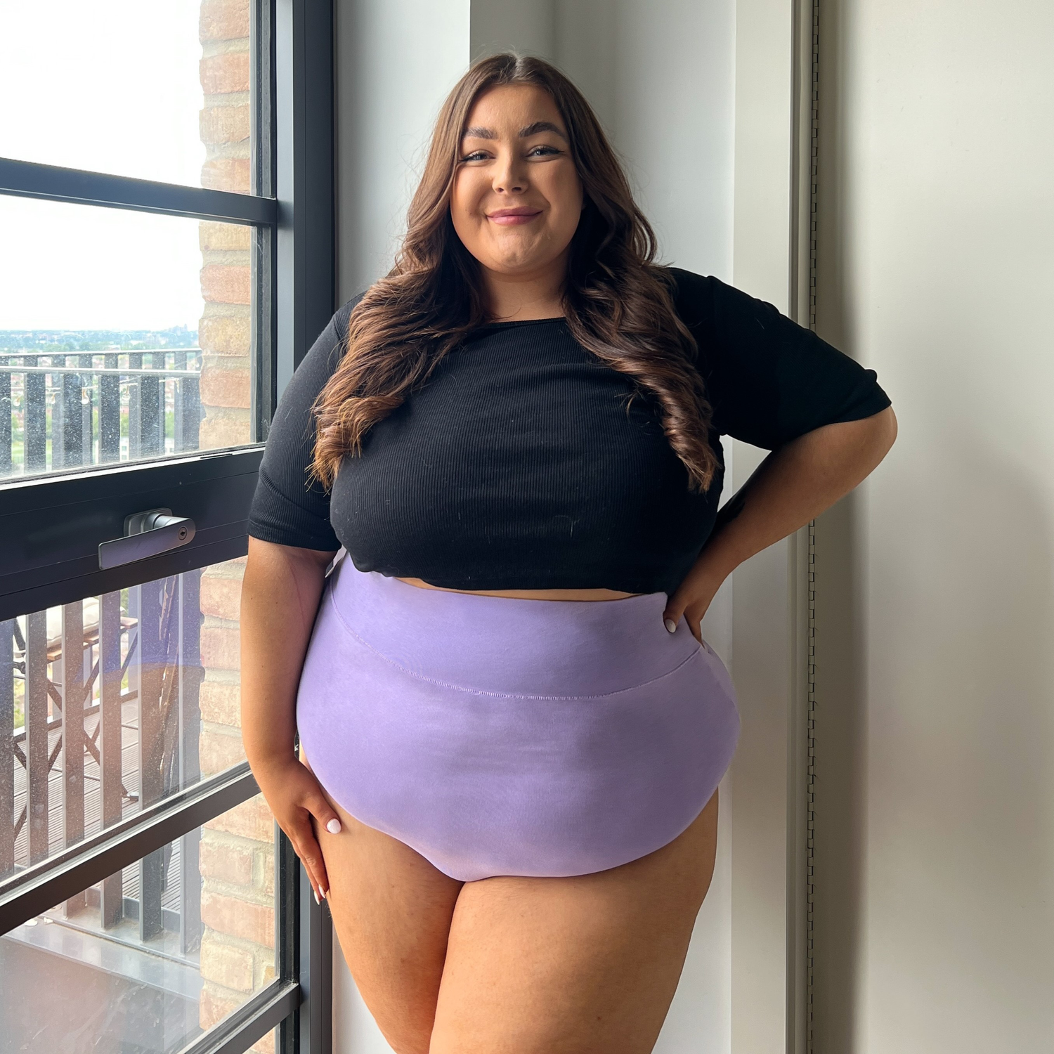 Bio-Baumwolle Super hochtailliert Slips - Cassis de Violet