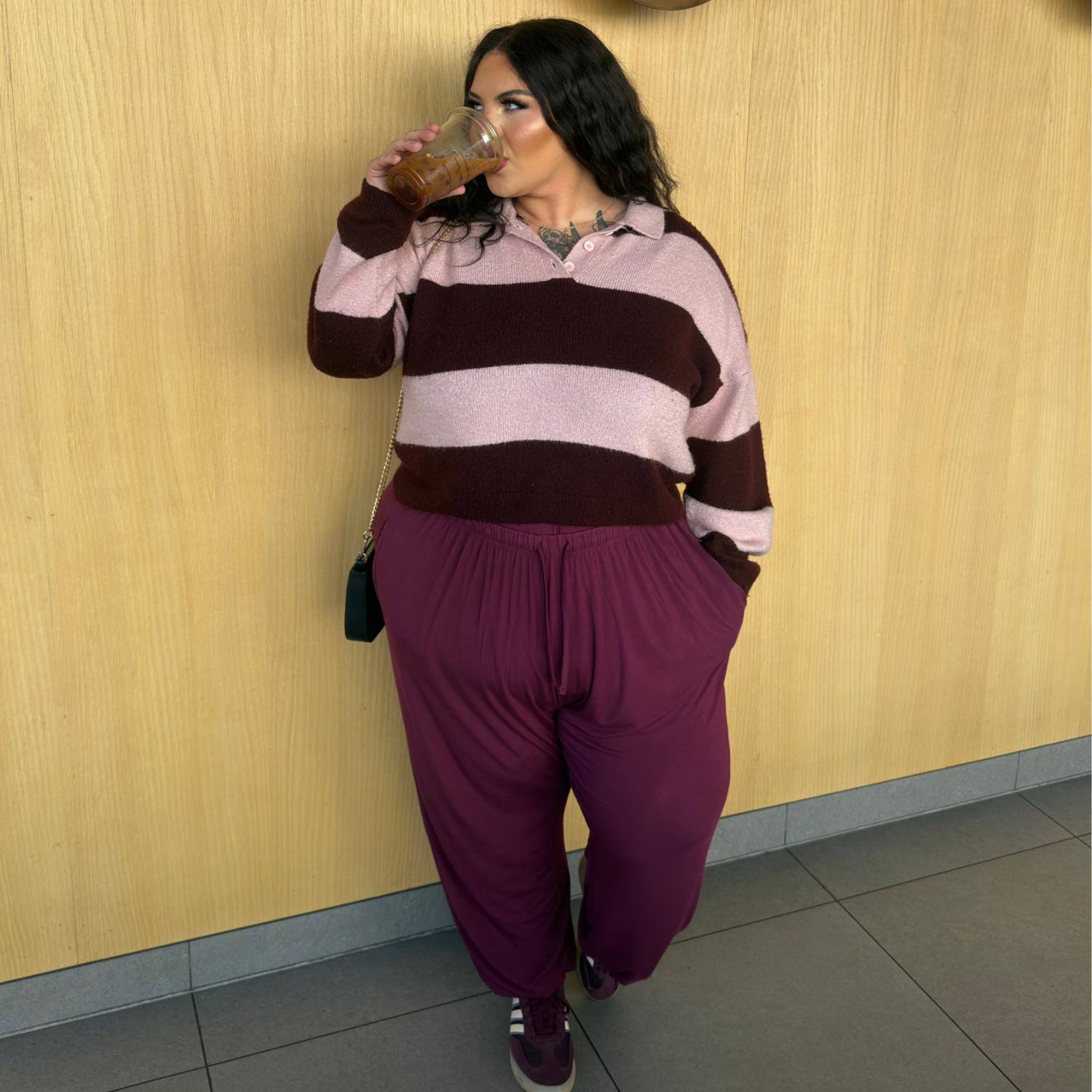 Bambus Lounge-Joggers - Cherry