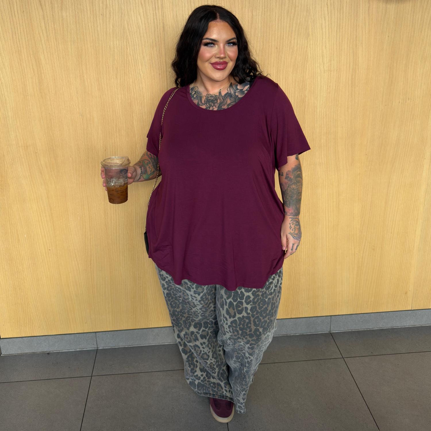 Bambus Lounge-T-Shirt - Cherry