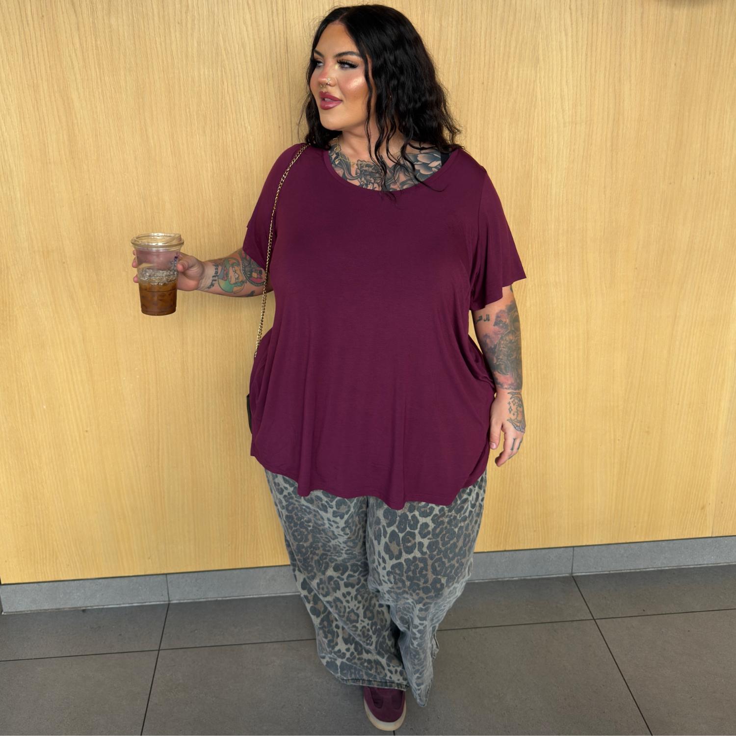 Bambus Lounge-T-Shirt - Cherry