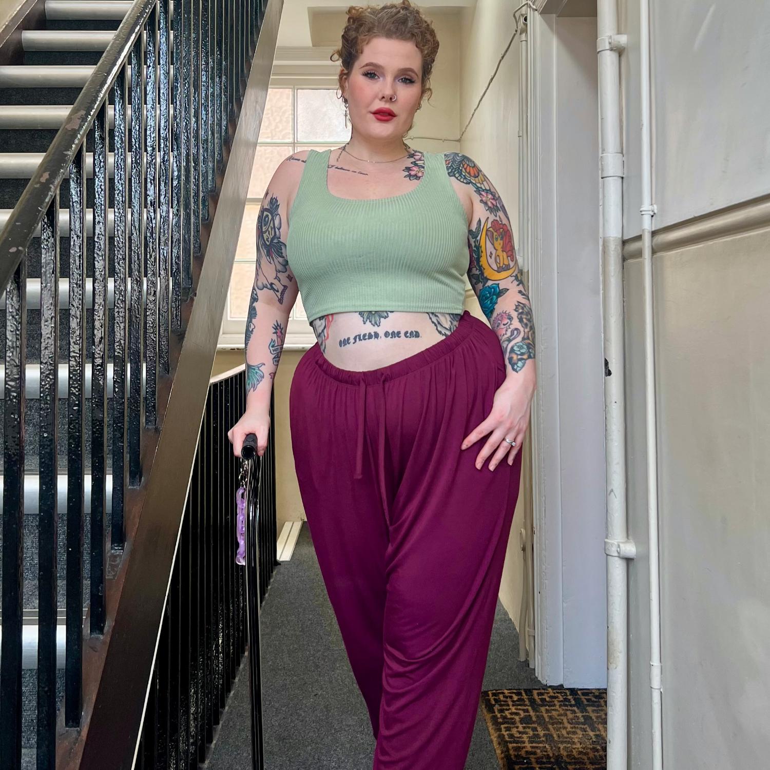 Bambus Lounge-Joggers - Cherry