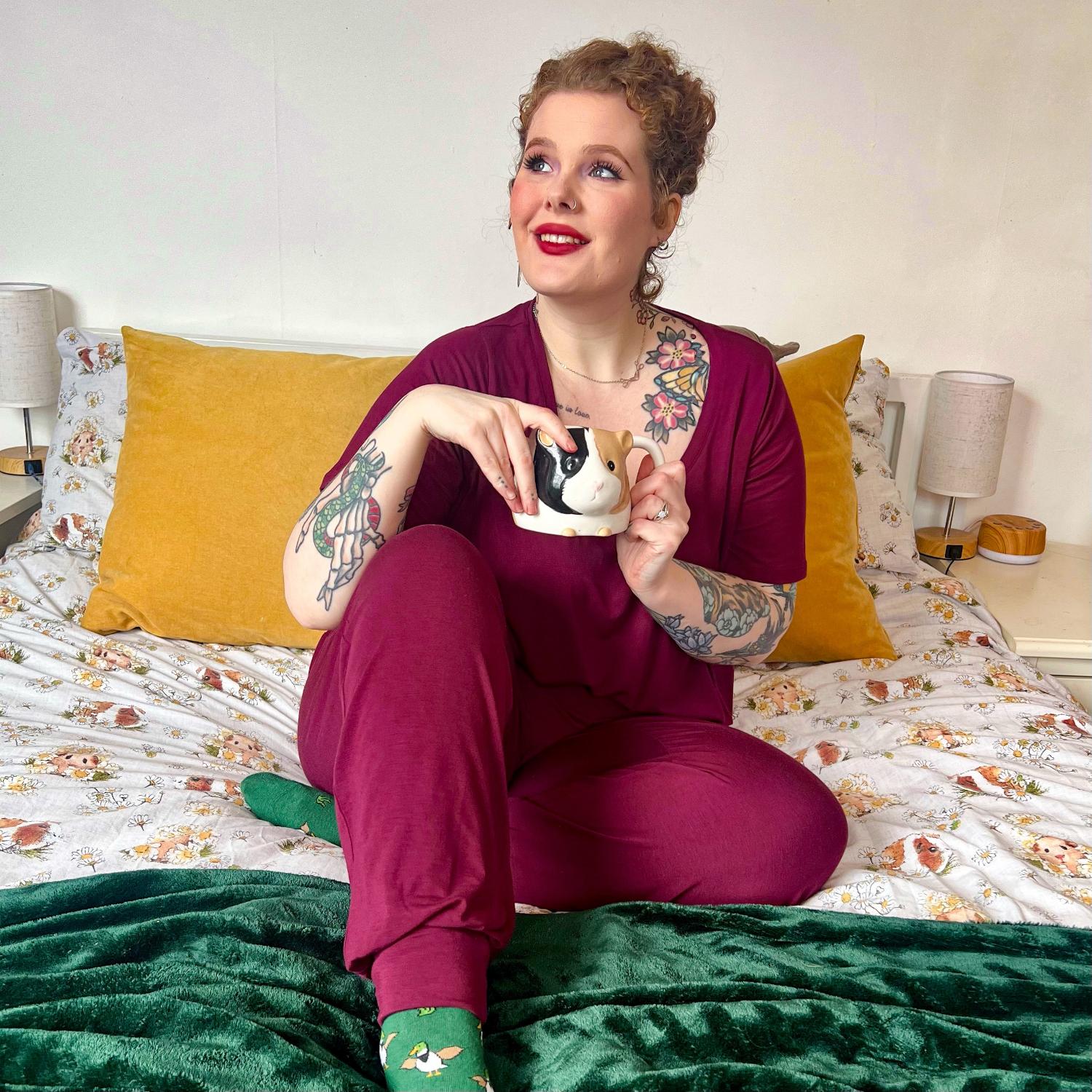 Bambus Lounge-Joggers - Cherry