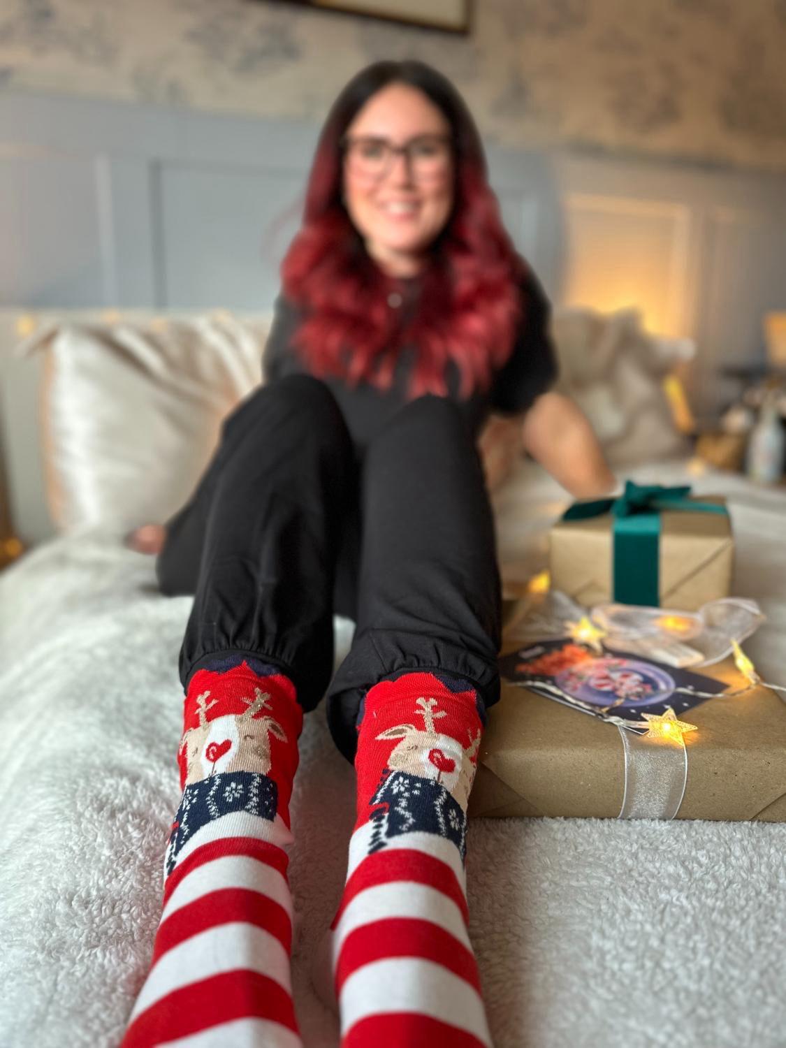 Baumwoll-Sneaker-Socken - Rentier