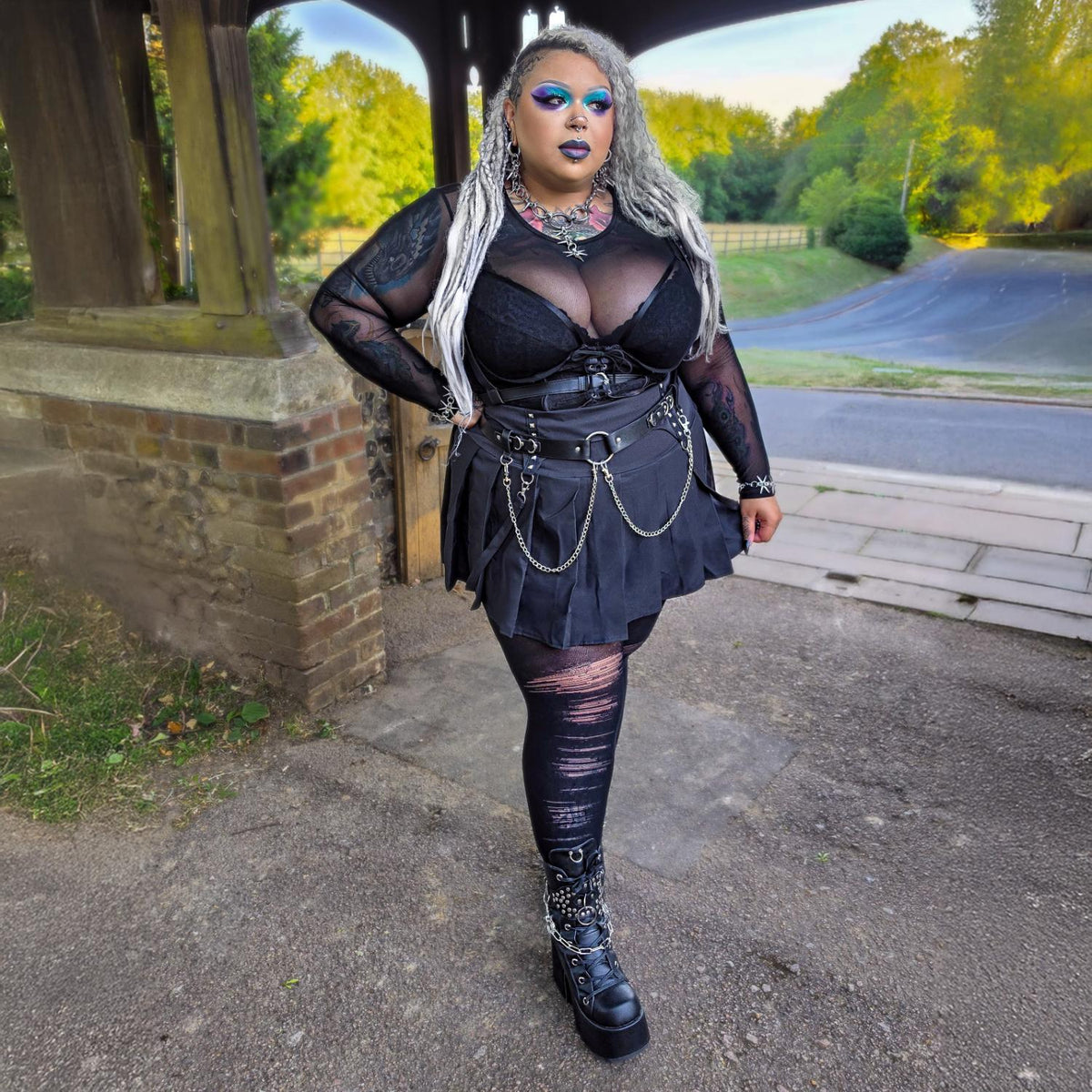 Mixed Denier Strumpfhose - Torn - Schwarz
