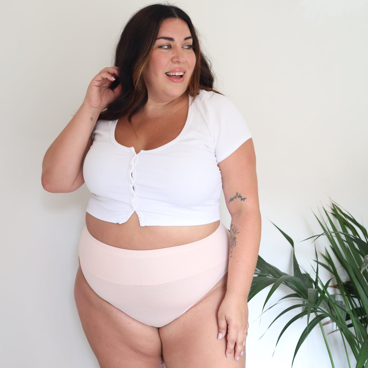 Bio-Baumwolle Super High Leg Slips - Ballet Pink