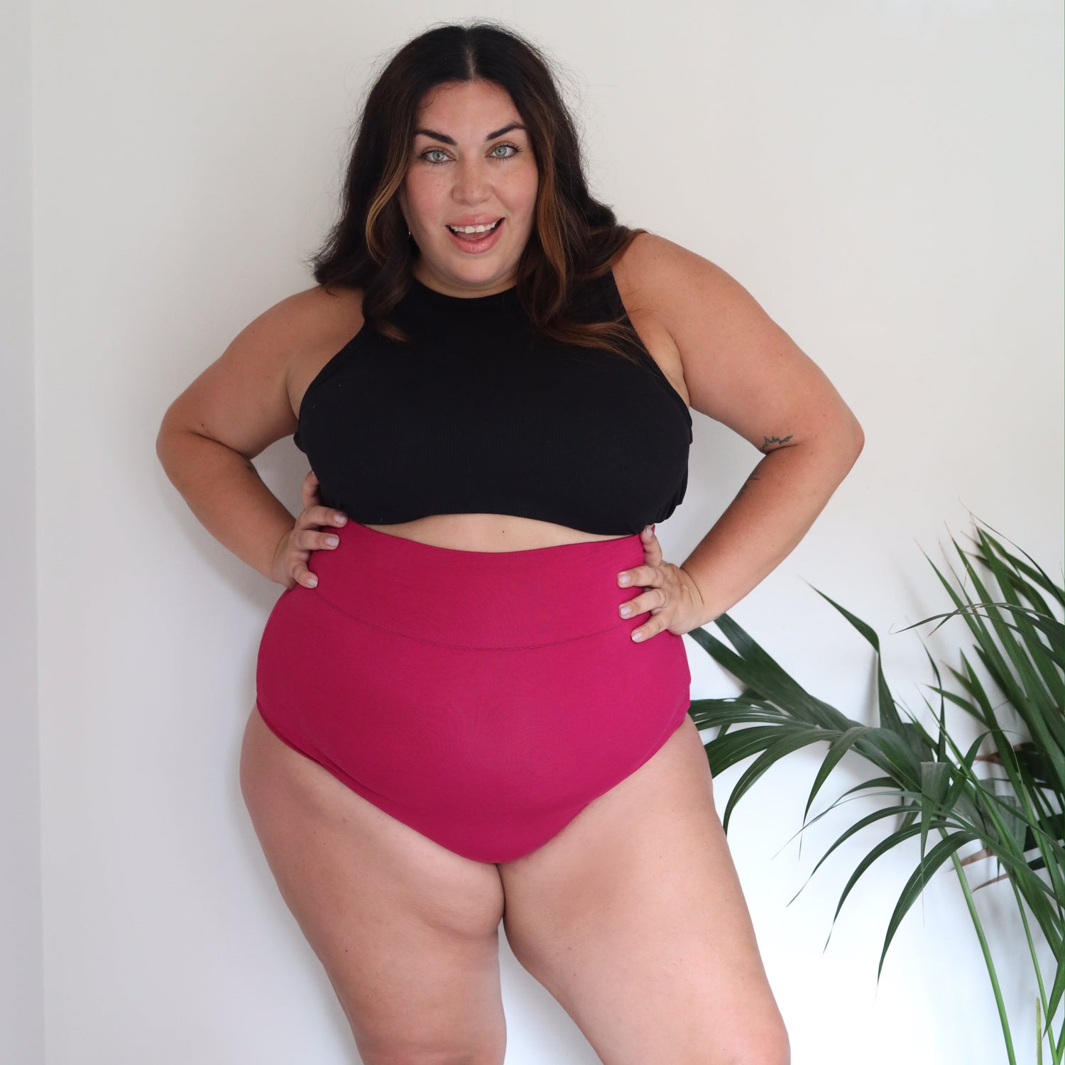 Bio-Baumwolle Super hochtailliert Slips - Raspberry Pie