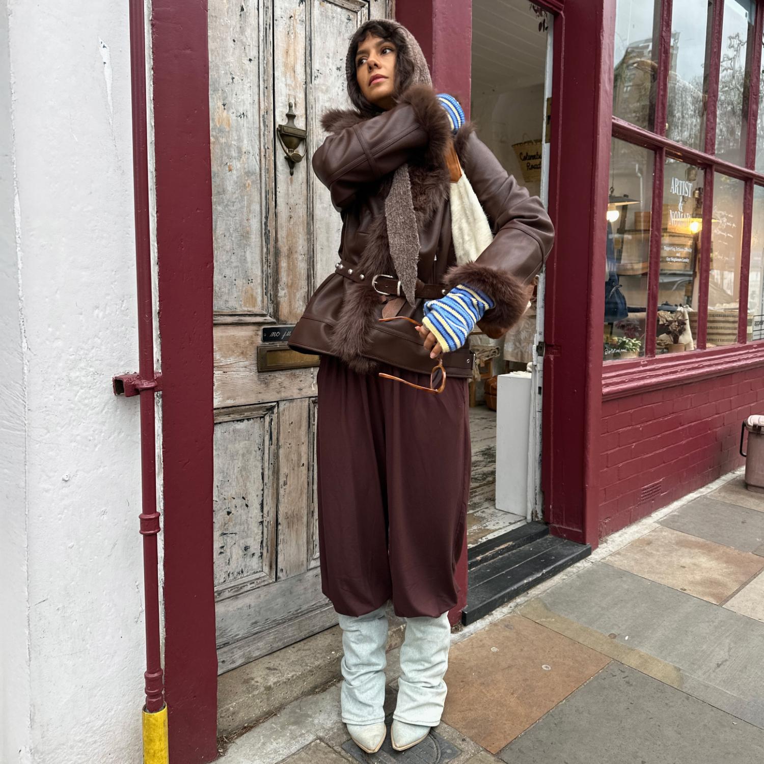 Amelia Aviator Jacke – Braun