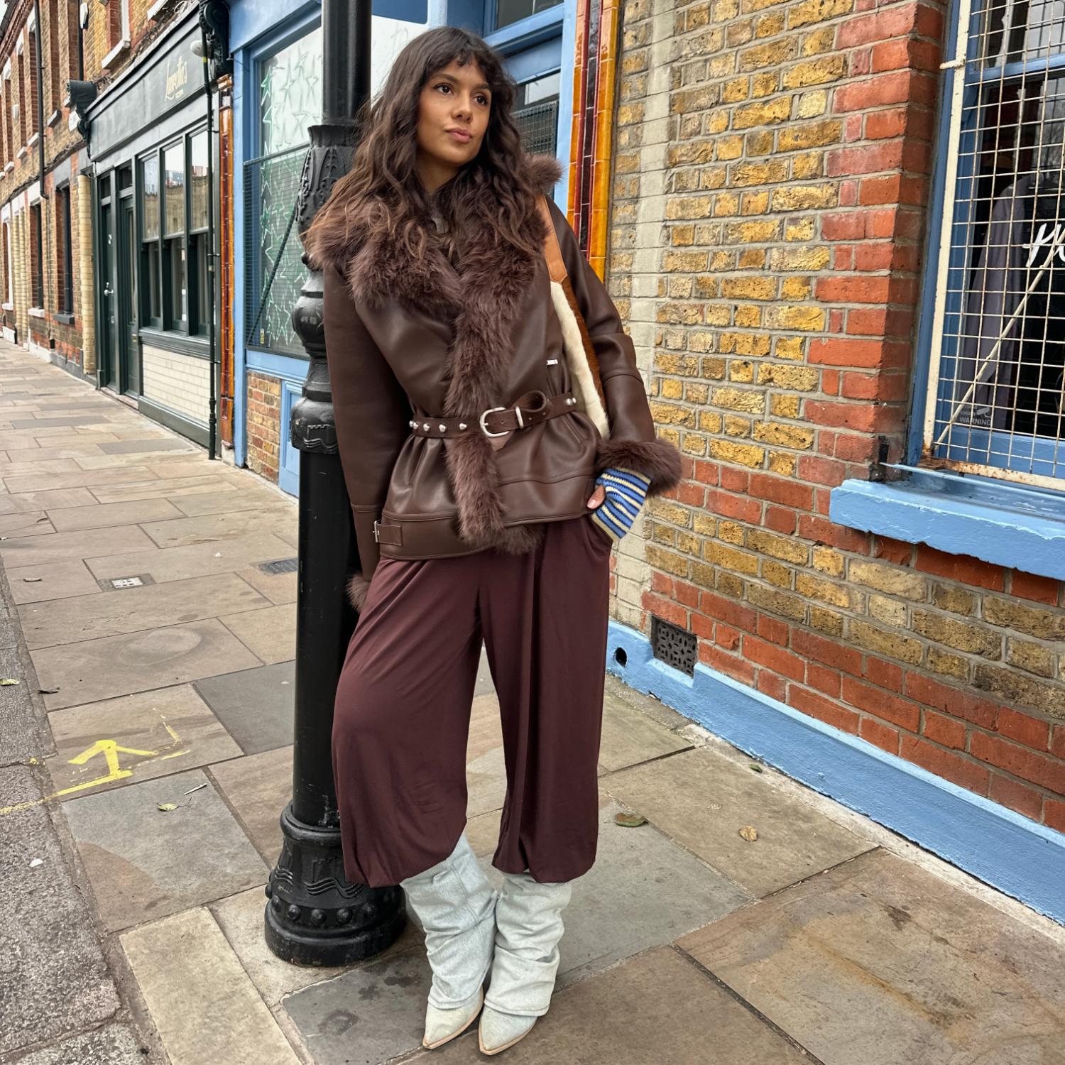 Amelia Aviator Jacke – Braun