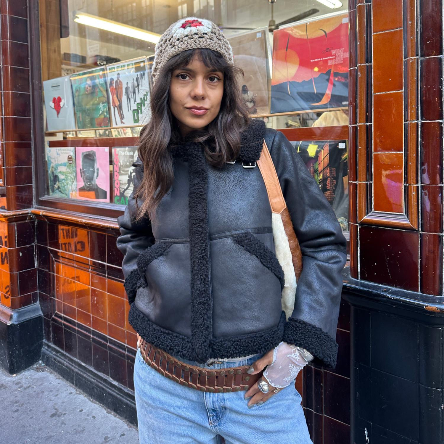 Bessie Aviator Jacke – Schwarz