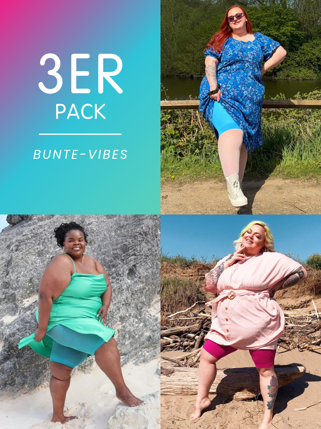 3er-Pack Bunte-Vibes Bundle – Stay Cool Chub Rub Shorts