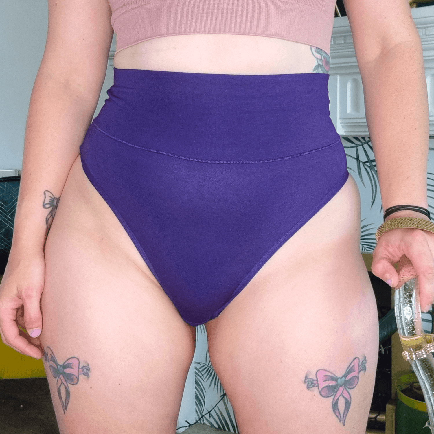 Cheeky High Leg Slips - Suffragette Purple