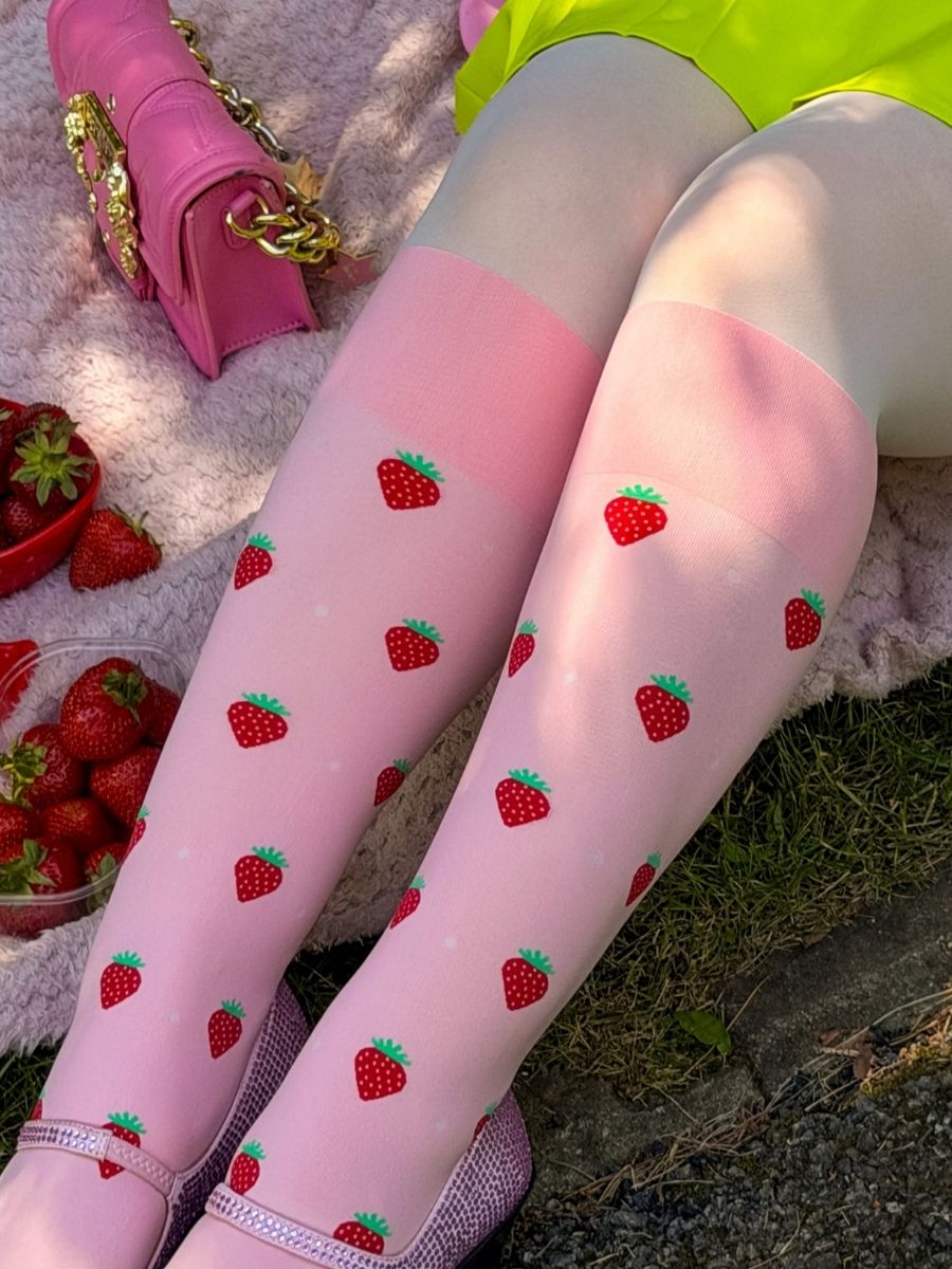 Strawberry print tights
