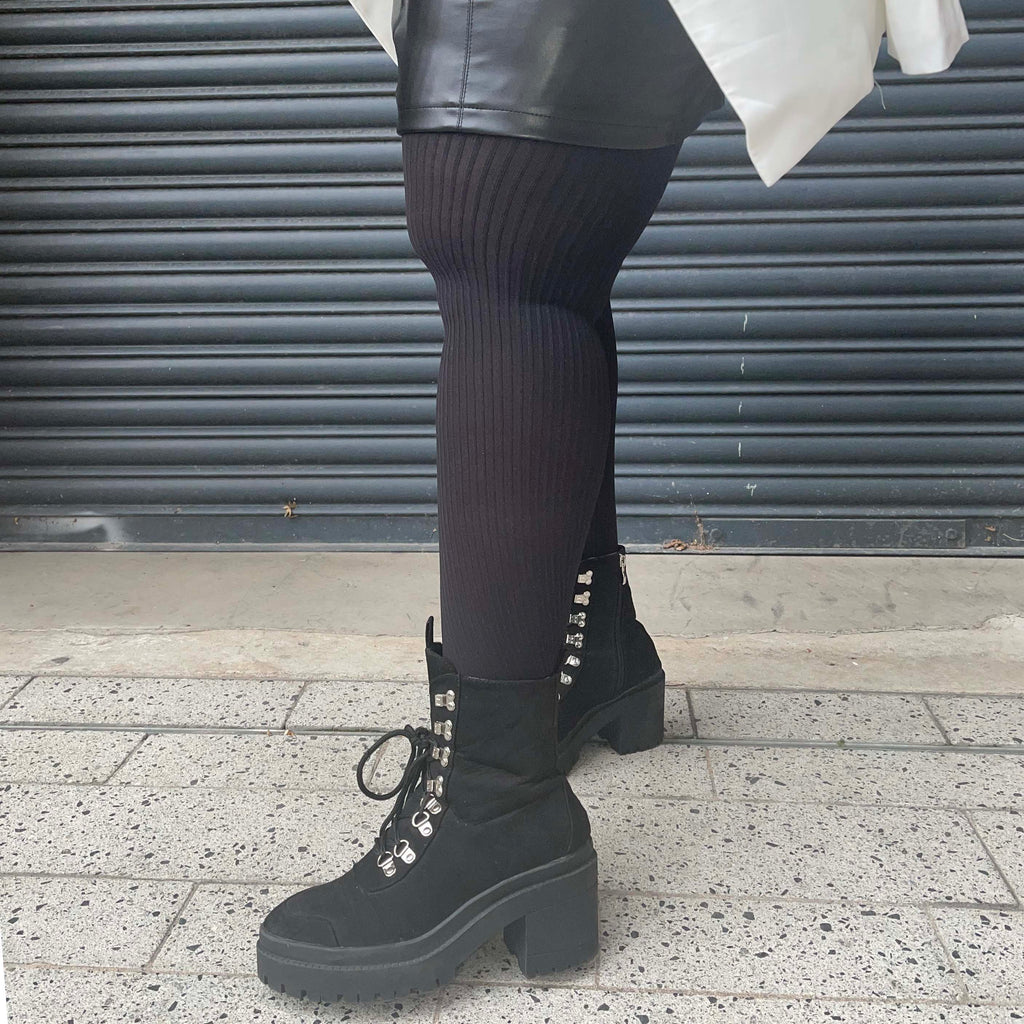 LE Tights - Rippstrumpfhosen - Schwarz